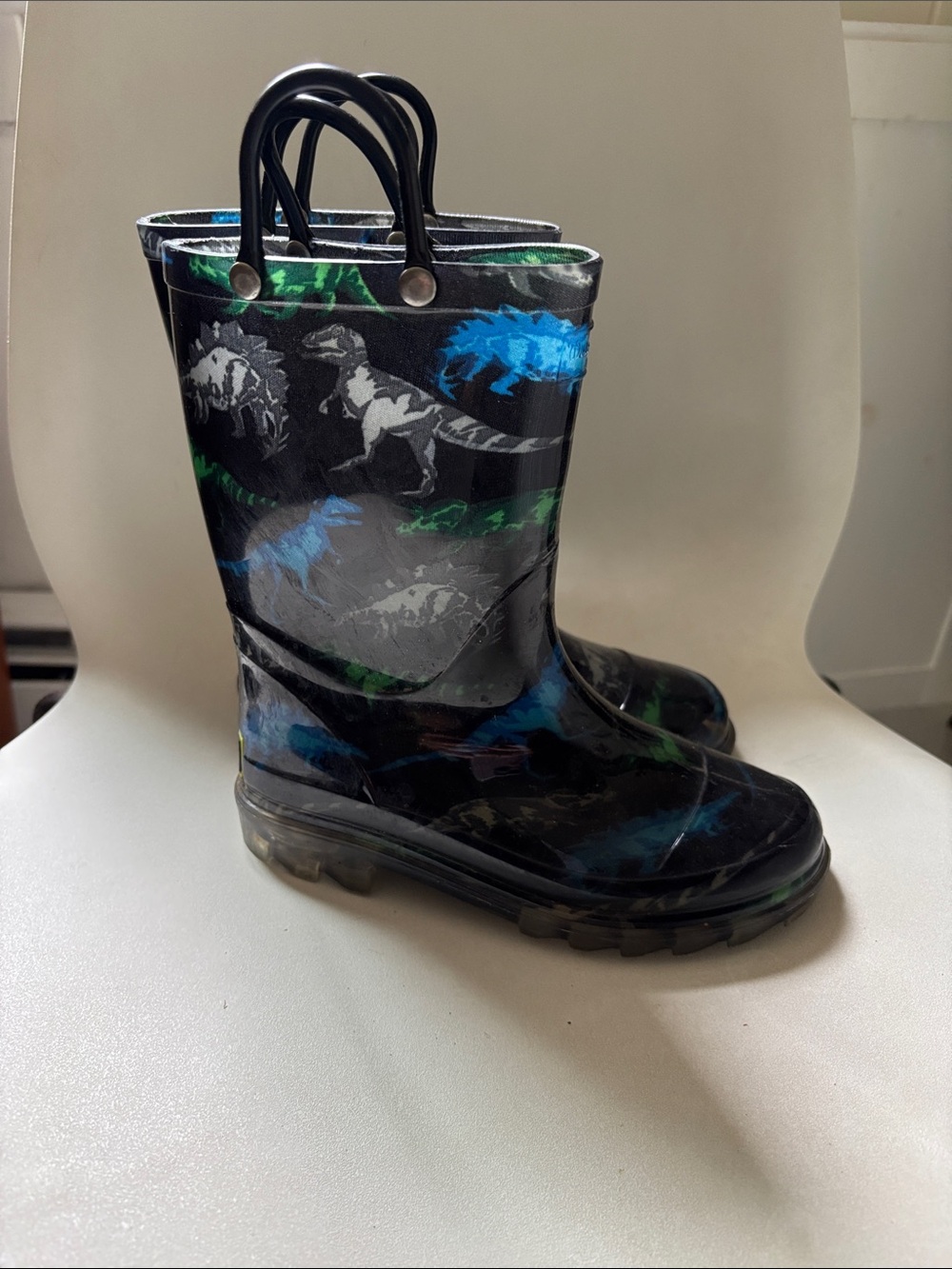 Western Chief Kids LIGHT UP! Rain Boots with Dinosaur Print